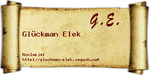 Glückman Elek névjegykártya
